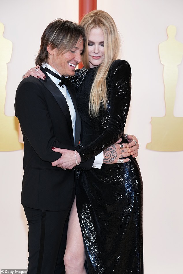 Nicole Kidman with her husband Keith Urban at the 95th annual Academy Awards on March 12 last year