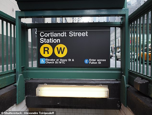 Outside the Cortlandt Street subway station, where the weapon was discovered on Friday (stock image)