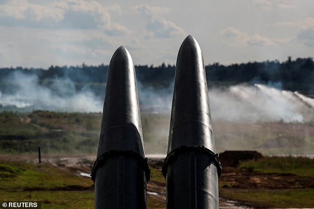 Missiles, part of the Iskander-M missile complex, are seen during a demonstration at the International Military-Technical Forum ARMY-2019 at Alabino Range in the Moscow region, Russia, June 25, 2019