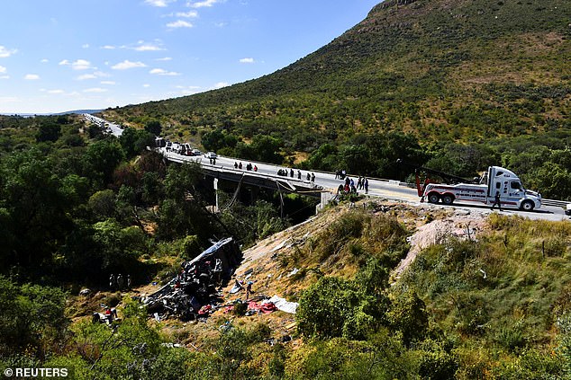 The bus plunged into a deep ravine in Mexico's central state of Zacatecas