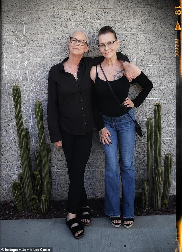 Now her story is told in the documentary 'Stop the Insanity: Finding Susan Powter', made by filmmaker Zeberiah Newman. Jamie Lee Curtis has jumped on the project as executive producer. (Pictured: Curtis and Powter pictured a few months ago)