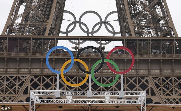 The Olympic Rings are pictured in Paris on August 18, 2024. Brisbane will host the Games in 2032