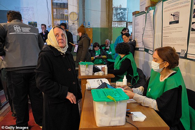 Citizens of Georgia participate in the parliamentary elections on October 26, 2024 in Tbilisi, Georgia