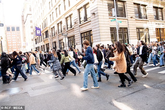 The crowd went wild when Chalamet showed up, causing pandemonium in Manhattan