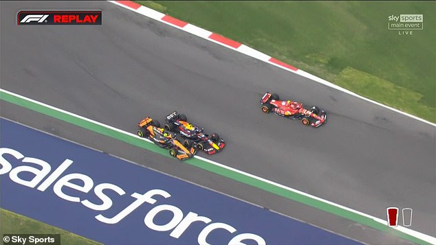 The Dutch Red Bull driver faced pressure from Norris when the pair collided during the race