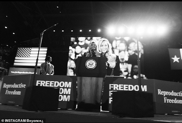 'Let's do this. Ladies and gentlemen, give a loud and loud Texas welcome to the next President of the United States, Vice President Kamala Harris,” Beyoncé said.