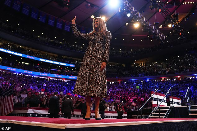 “We love you,” the crowd told Melania Trump