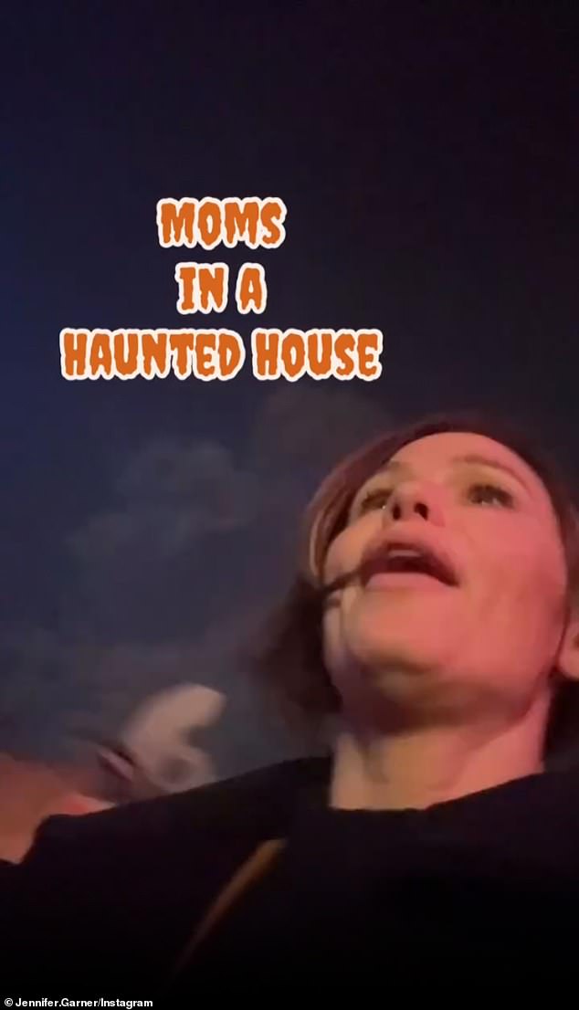 On Sunday, the 52-year-old actress took to Instagram to share a clip of her hilarious monologue as she walked through a dark and creepy haunted house with her son. At one point her son, who was only heard but not seen in the clip, told her, “Mom, you're breaking my hand. I can't really feel my hand