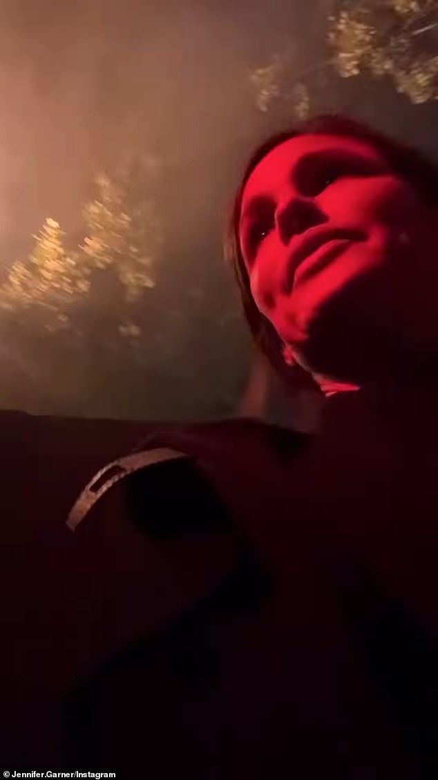 She hilariously shouted at the scare actors: 'I'm not who you want. Take my son!' In the self-recorded clip, she could be seen and heard screaming as she tried to avoid being spooked or chased into the haunted house