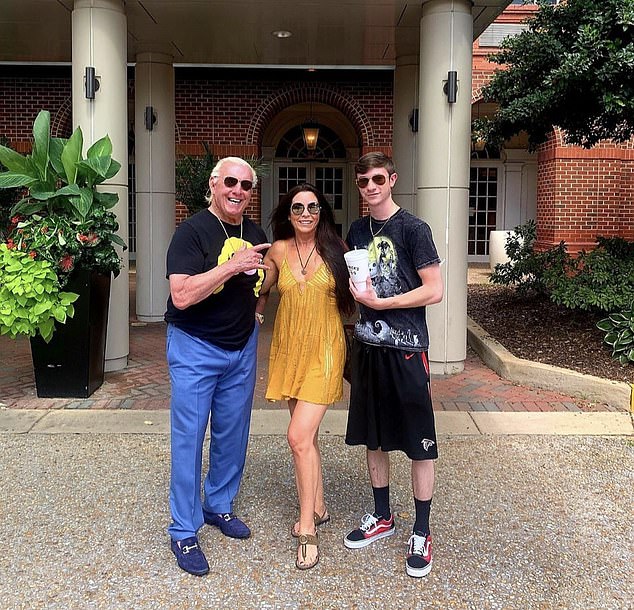 Sebastian pictured alongside stepfather Ric and his mother Wendy, who confirmed his death