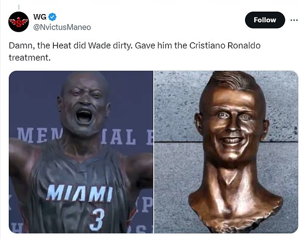 1730092901 840 NBA fans savage Dwayne Wade statue after Miami Heat unveiling