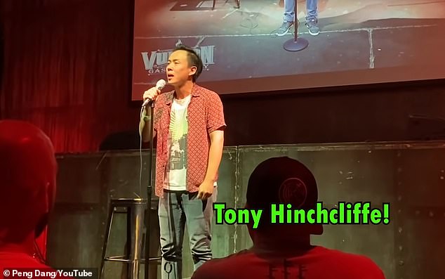 Hinchcliffe was involved in a previous controversy in May 2021, after a clip surfaced of him making racially insensitive comments about Chinese-American comedian Peng Dang, above