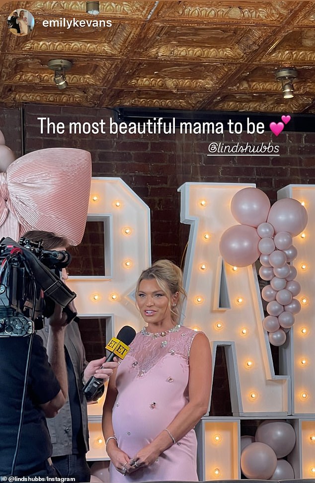 Lindsay again shared messages from baby shower participants on social media on Sunday