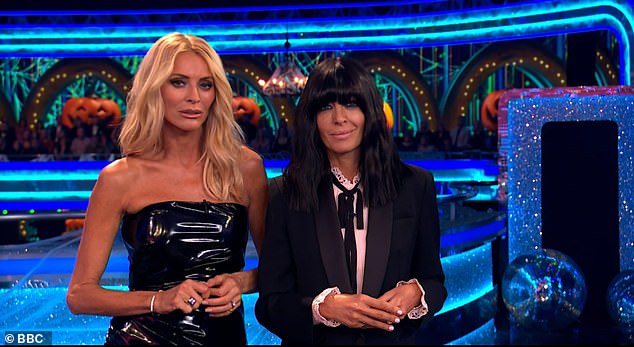 At the start of the show, hosts Tess Daly and Claudia confirmed that Amy would not be appearing, Tess saying: 'Amy can't be with us for tonight's show'