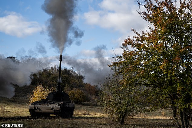 Ukrainian soldiers of the 43rd Hetman Taras Triasylo Separate Artillery Brigade fire at Russian troops in a Panzerhaubitze 2000 self-propelled howitzer, amid the Russian attack on Ukraine, at a position in the Donetsk region, Ukraine, October 26, 202