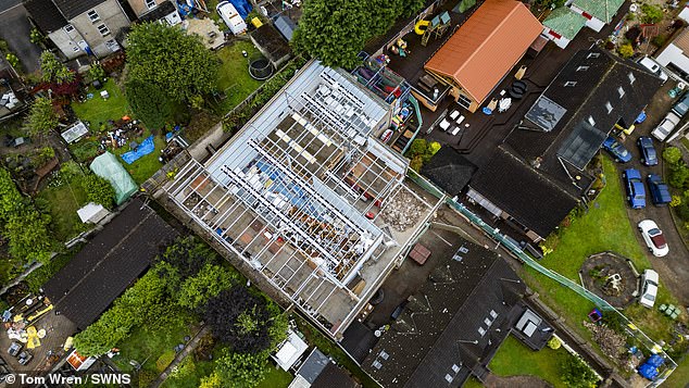 In July this year, the roof was torn off the building, exposing the labyrinth that was inside the building