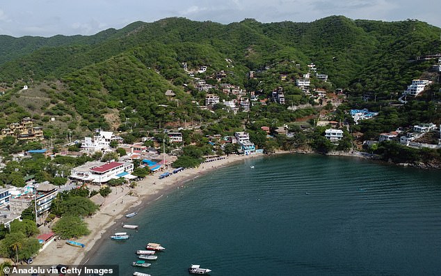 Mr Fischer is said to have arrived in Santa Maria earlier this month to explore the nearby beaches and mountains (the Taganga Mountains are pictured here)