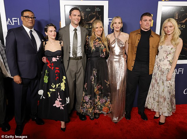 The upcoming film, which hits UK cinemas on November 1 (cast photo from left to right: Cedric Yarbrough, Zoey Deutch, Nicholas Hoult, Toni Collette, Leslie Bibb, Gabriel Basso and Francesca Eastwood)