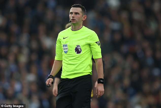 Experienced referee Michael Oliver was the VAR chief for United's game against West Ham