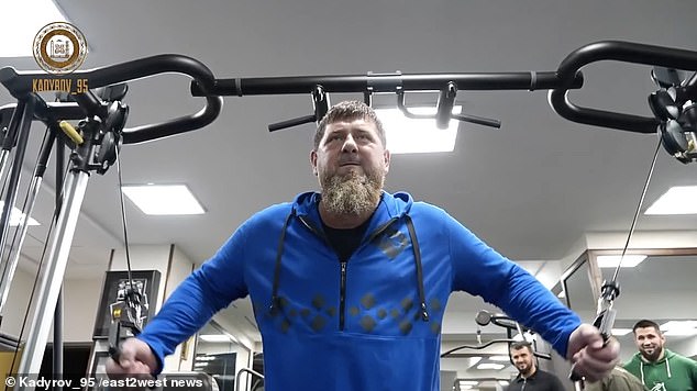 The head of the Chechen Republic posted videos of himself in a gym along with his acolytes