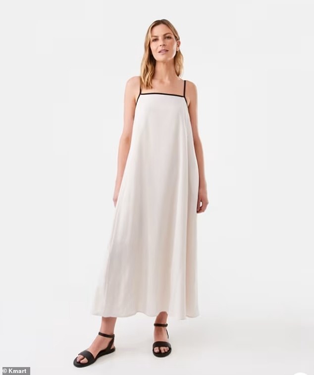 Available in sizes six to size 20, the dress is made from plain woven fabric, features a trendy square neckline, a functional tie detail at the back with a V-cut and, most noticeably, two hidden pockets