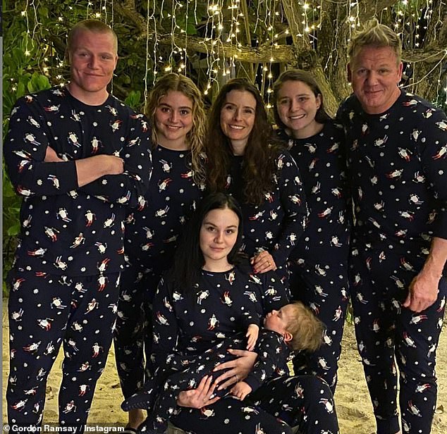 Gordan moved to the Coast with his five children Megan, 25, Holly and Jack, both 24, Tilly, 22, and Oscar (pictured with his family in December 2020)