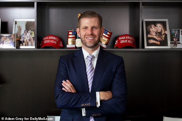 Eric Trump speaks with the Daily Mail at his office in Palm Beach, Florida, on Thursday