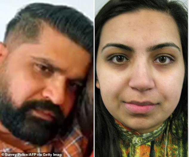 Malik, along with Sara's father, taxi driver Urfan Sharif (left), 42, and his wife Beinash (right) Batool, 30, are charged with murder and causing or permitting the death of a child