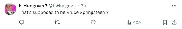 Several X users claimed that White looks nothing like Springsteen