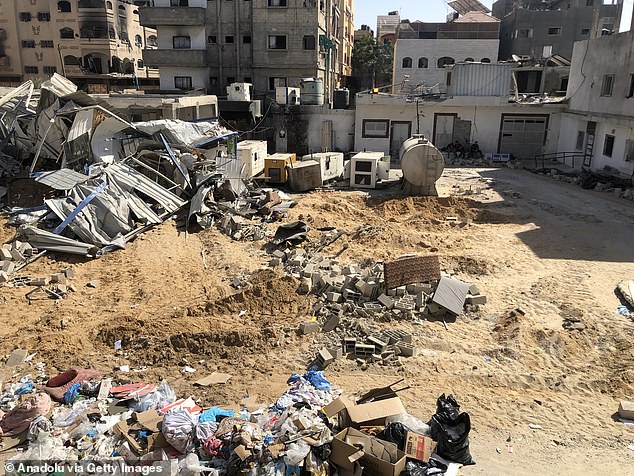 An image of the destruction at Kamal Adwan Hospital following the withdrawal of Israeli forces, in northern Gaza Strip on October 27, 2024