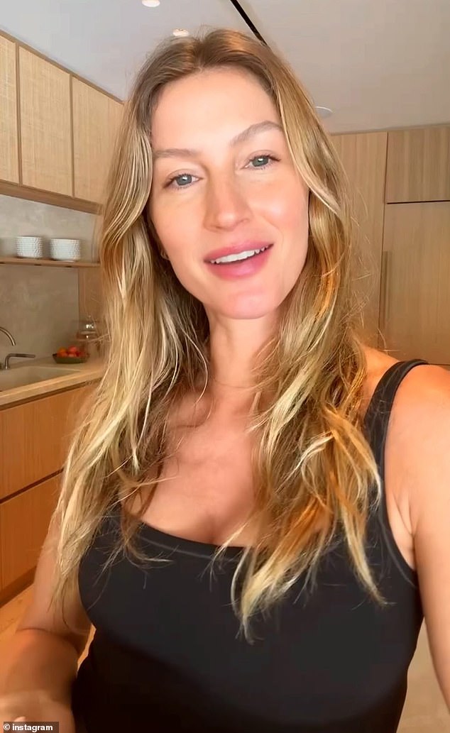 In a sponsored Instagram video to promote an herbal supplement earlier this month, Gisele made sure the camera cut off just below her breast