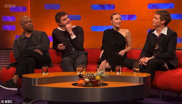 Saoirse left an all-male celebrity panel – including Denzel Washington, Paul Mescal and Eddie Redmayne – stunned after shouting a self-defence joke