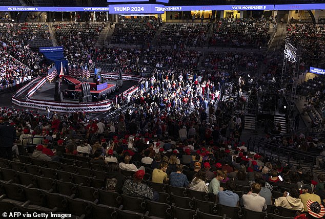 Thousands of Trump supporters gathered at the McCamish Pavilion in Atlanta, Georgia