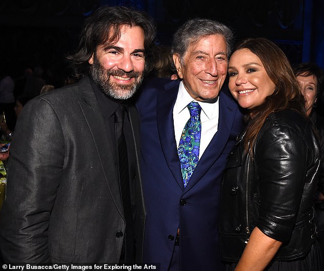 Ray and Cusimano are pictured with Tony Bennett at the crooner's 9th annual Exploring The Arts Gala at Cipriani 42nd Street in New York in 2015