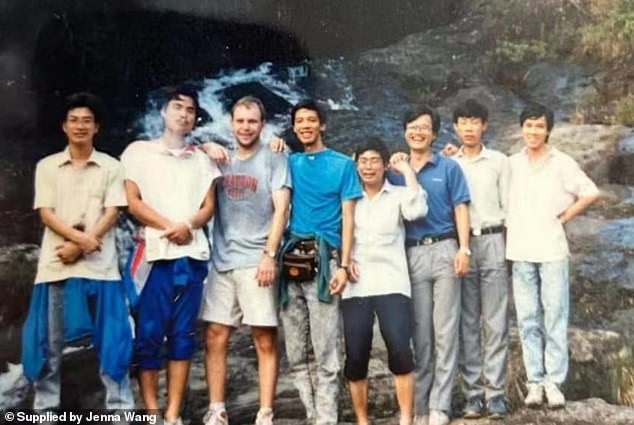 Tim Walz joined the staff of the nonprofit WorldTeach in China in 1989. He is pictured with his students during his teaching year in China, taken by a mutual friend and delivered to Wang