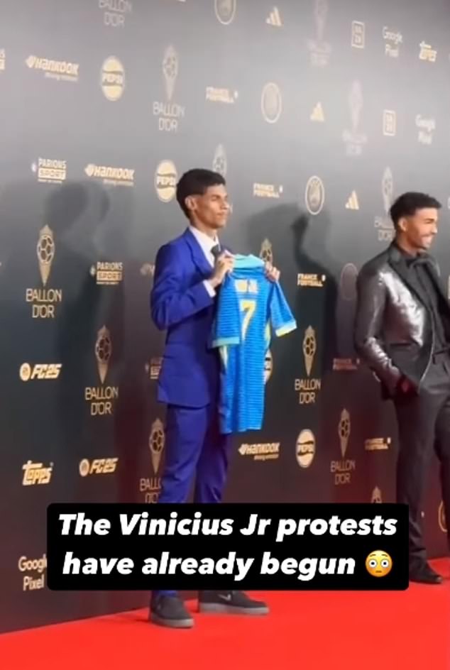 One content creator protested the insult while on the red carpet at the ceremony