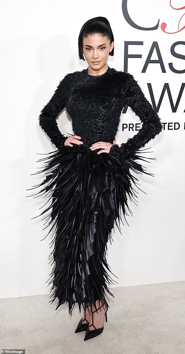 She stunned in an edgy black Jean Paul Gaultier Haute Couture dress by Haider Ackerman, with spikes throughout