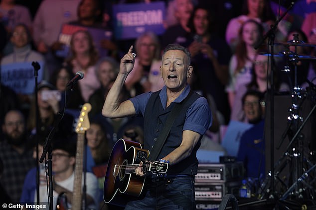 Bruce Springsteen performed at Harris' rally in Philadelphia on Sunday