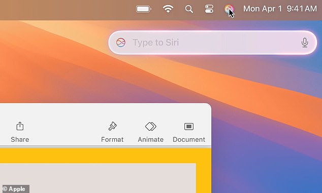 Siri - accessible by clicking the icon in the top corner - lets users type their requests and helps them 'speed up tasks'
