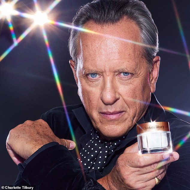 In the launch photos, Richard E. Grant, 67, a Tilbury skin care enthusiast, looked younger than ever as he wore a black velvet blazer, polka dot neckerchief and his hair slicked back