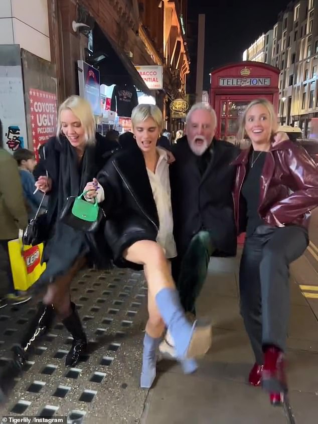 After the special launch event at London's Ham Yard Hotel Tigerlily, Roger did the Can-Can in Soho with his daughters Tigerlily (centre), Rory (right) and Lola (left)