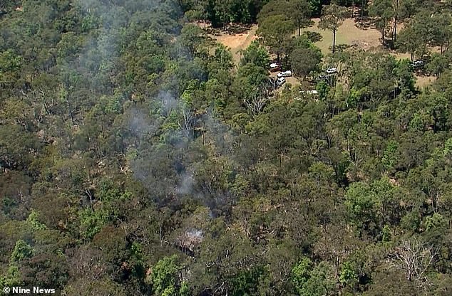 A forest fire started at the crash site and stretched for a kilometer through the undergrowth between aircraft