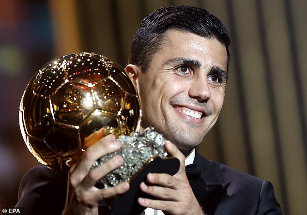 Manchester City and Spain star Rodri took home the prestigious award after a stunning season with Manchester City