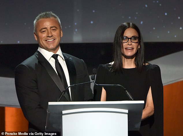 An insider claimed that Jennifer Aniston and Courteney Cox have expressed concerns about Matt (Courteney pictured with Matt)