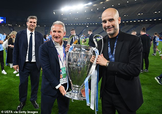 Man City wants the next coach to match the playing style of Guardiola and Txiki Begiristain (left)