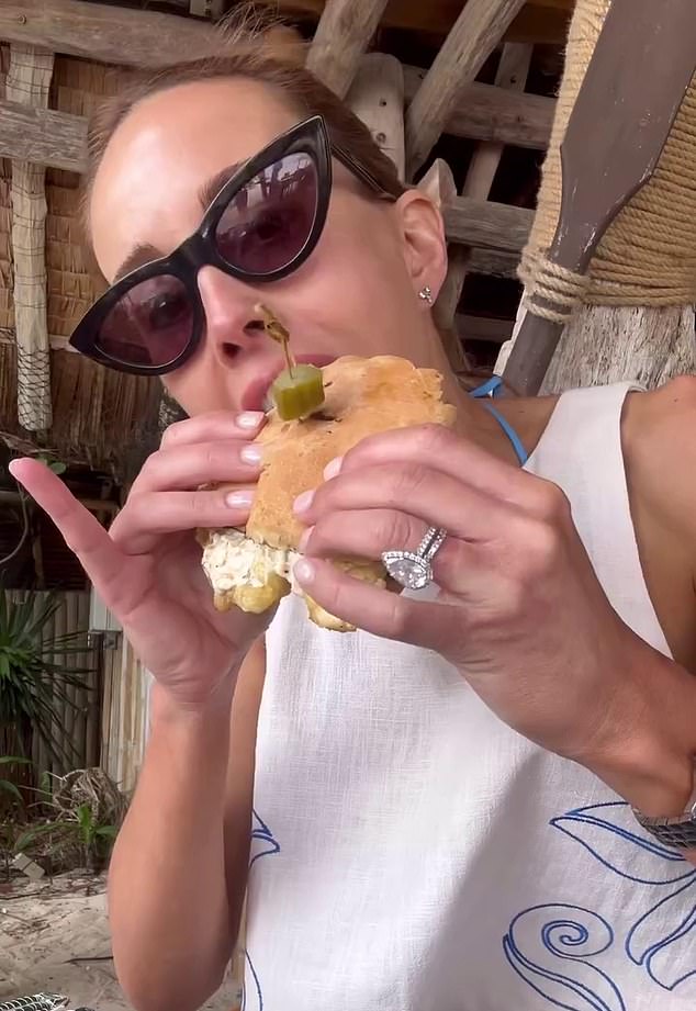 The super-fit model has previously told fans that she often indulges in fast food as a treat