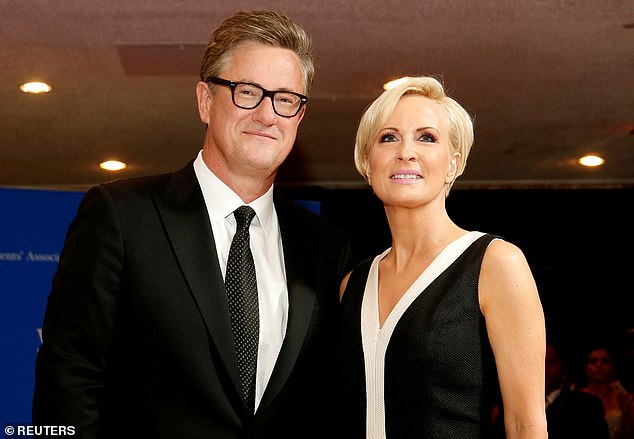 Scarborough and his co-host and wife Mike Brzezinski featured a story in the New York Times about Clark's parents, the couple seen here in 2015