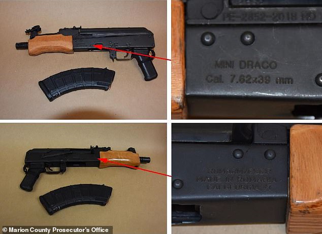 Prosecutors allege Childs III ran into the home and opened fire on his family with a Draco 7.62 pistol and a 9MM pistol. (photo: images of the Draco pistol used in the massacre)