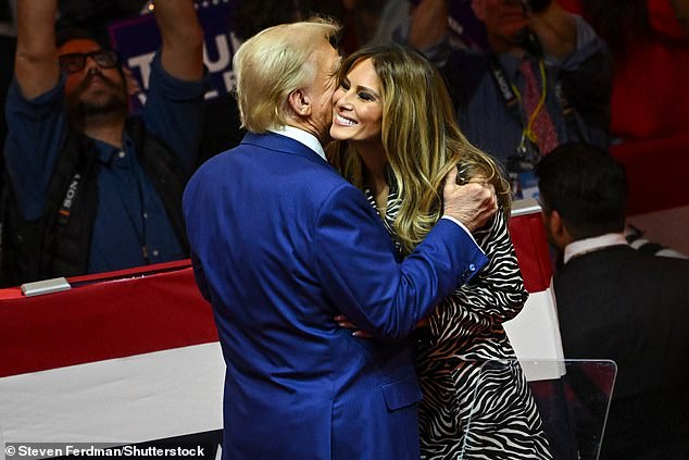 Donald Trump and Melania Trump appear at a political rally for former US President Donald Trump at Madison Square Garden in New York, New York, USA, October 27, 2024. Former President Donald J. Trump Rally at Madison Square Garden, New York, USA - October 27, 2024