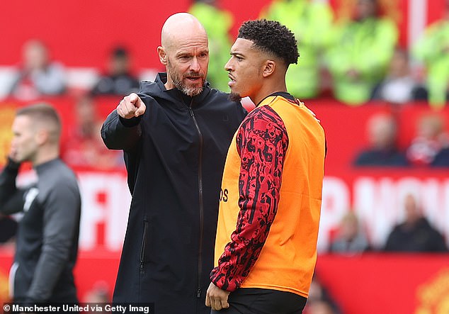 Ten Hag then banned Jadon Sancho from his squad after a disagreement in 2023